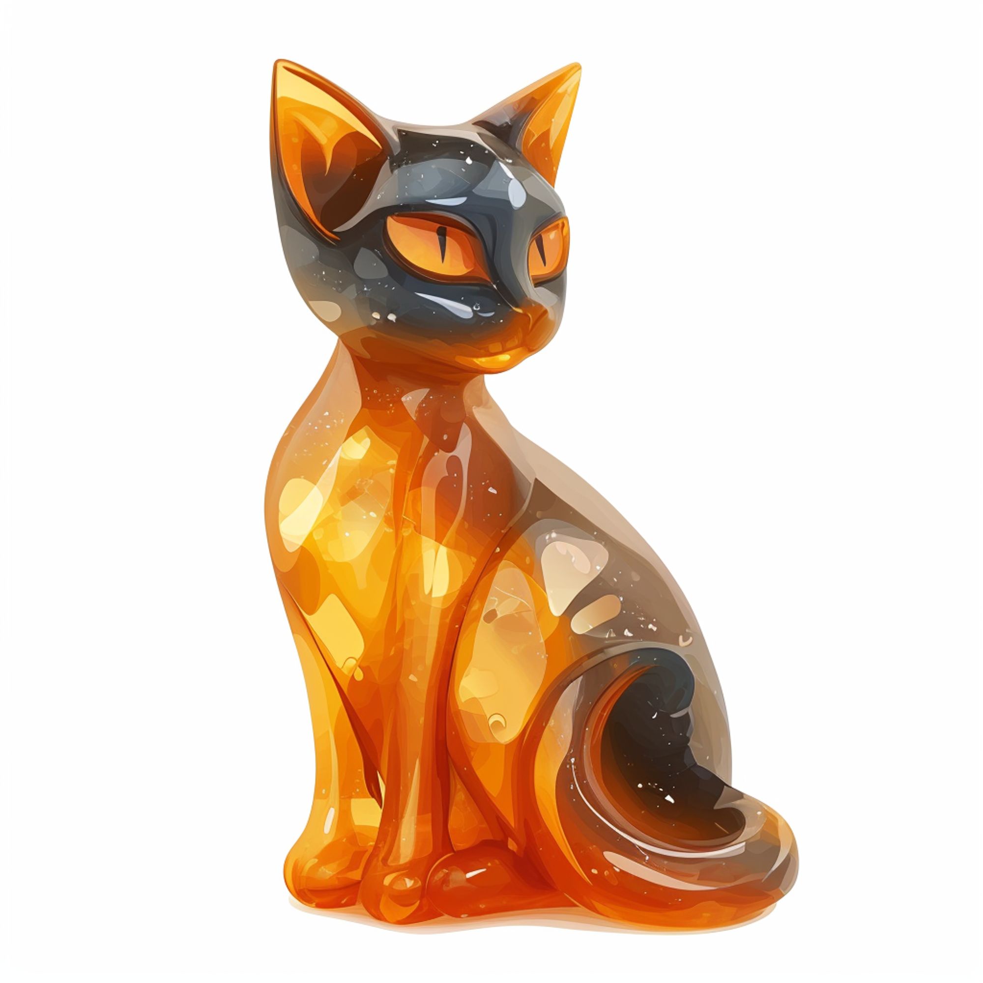 Figurine de Chat en Spessartite